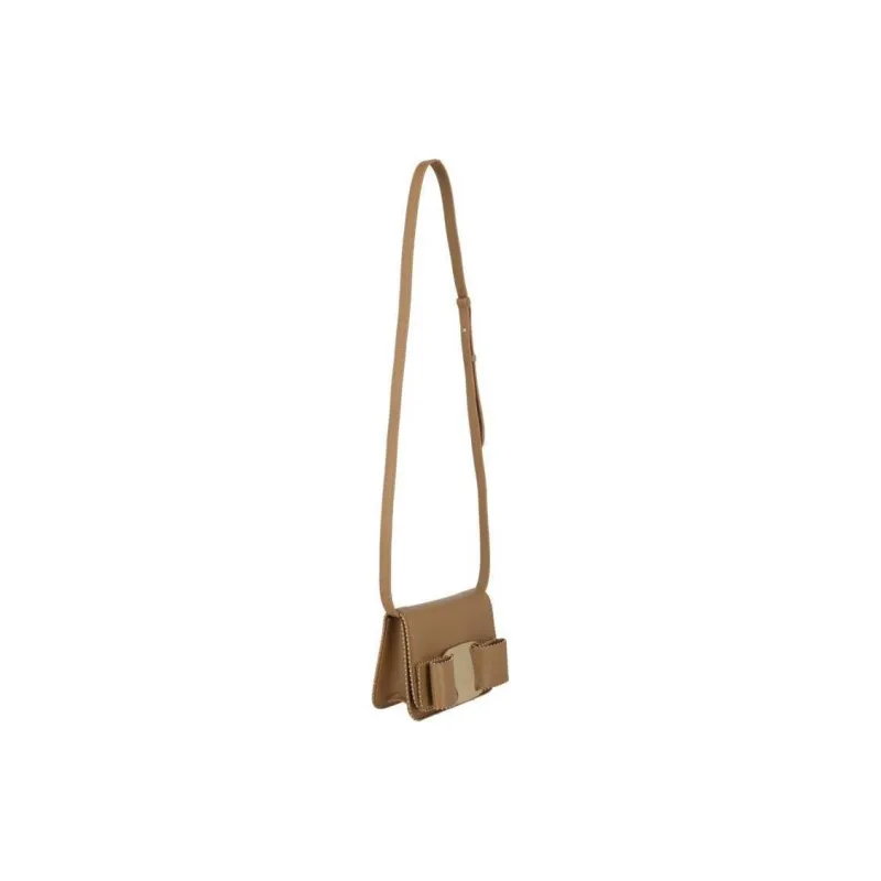 Ferragamo Mini Vara Bow Crossbody Camel-2
