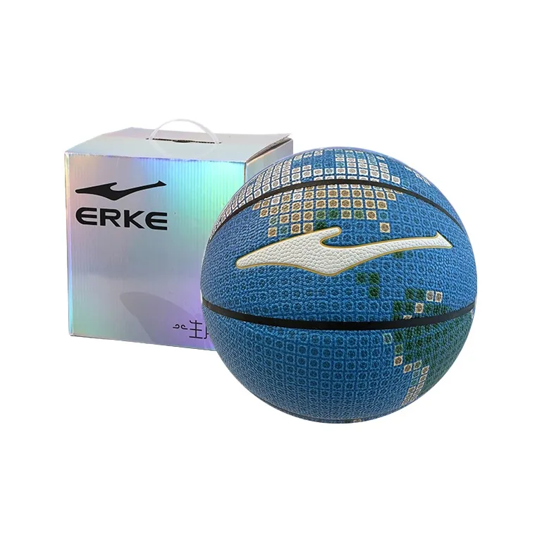 Erke PU Basketball Blue White Size 7 Ball Training-3