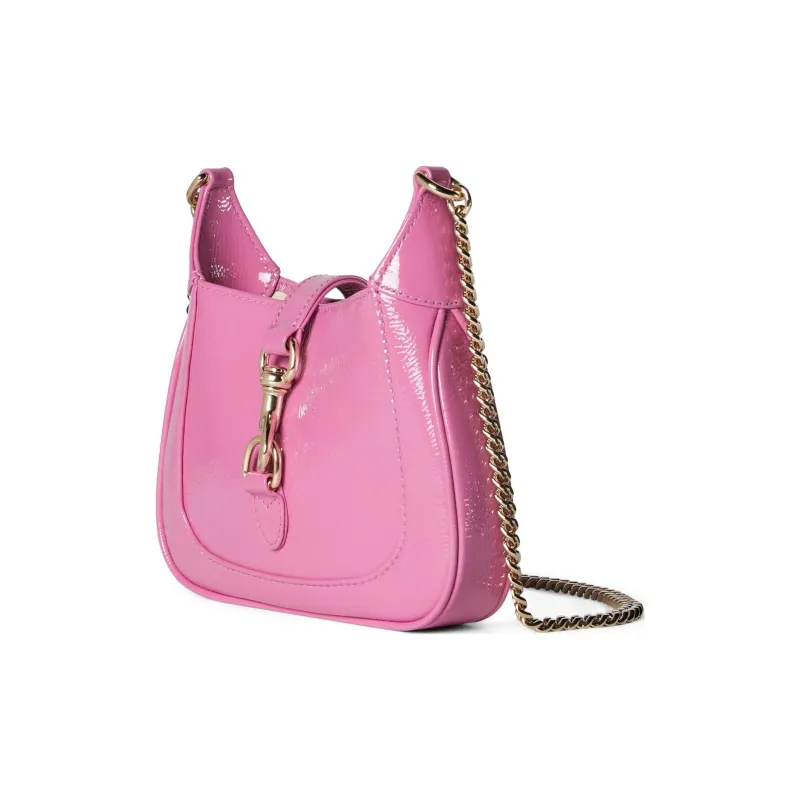 GUCCI Patent Leather Crossbody Bag, Shoulder Bag Women's Pink-1