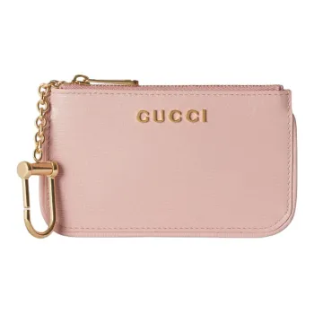 GUCCI Leather Wallet Key Pouch Unisex Light Pink