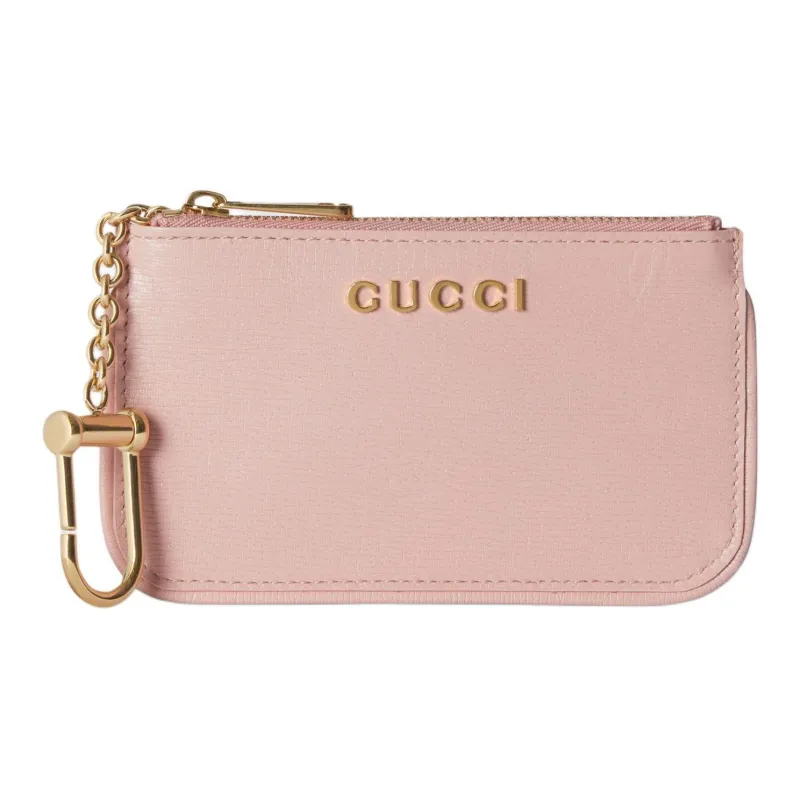 GUCCI Leather Wallet Key Pouch Unisex Light Pink-0