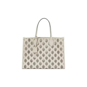 GUCCI Ophidia Leather Tote Bag Shopping Bag Handbag Medium Size Women's Gray White