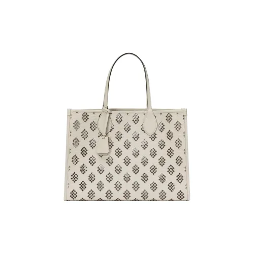 GUCCI Ophidia Leather Tote Bag Shopping Bag Handbag Medium Size Women's Gray White
