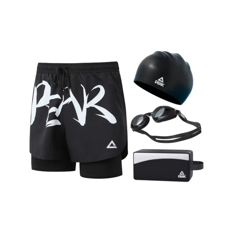 PEAK Swimming Sets Polyester Elastane Beach Hot Spring Men's Black-6