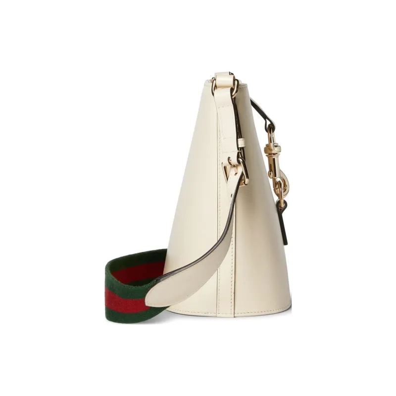 GUCCI Leather Bucket Bags Shoulder Bag Crossbody Bag Mini Women's Ivory White-2