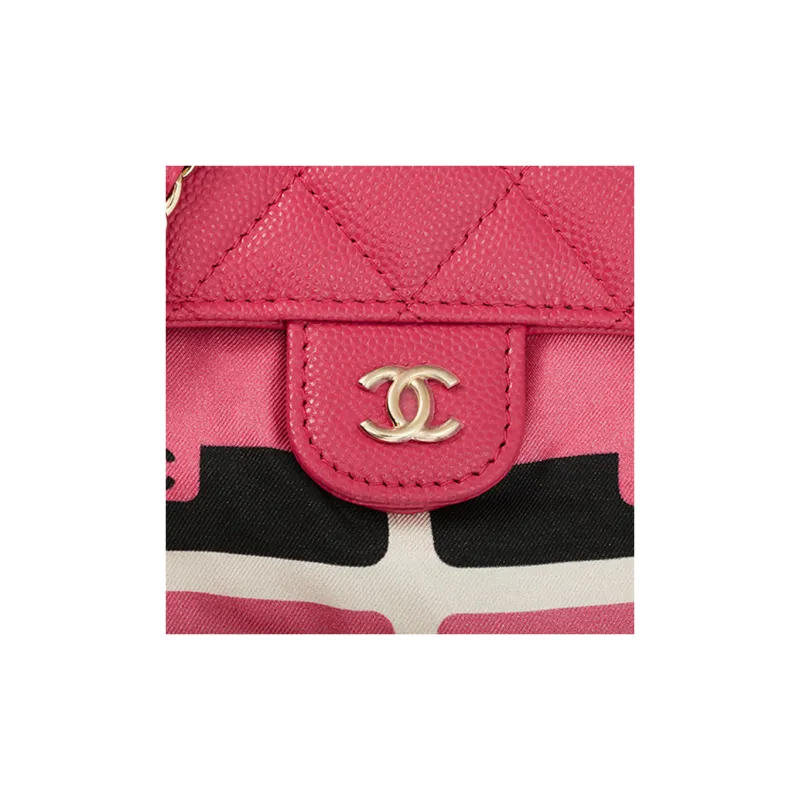 CHANEL 21K Winter WOC Cow Leather Tote Bag, Shopping Bag, Shoulder Bag, Crossbody Bag, Handbag Unisex Pink-2