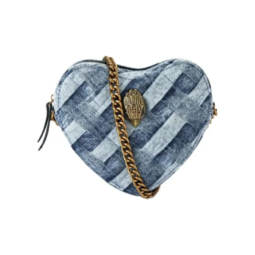 Kurt Geiger London Kensington Heart shaped Crossbody Bag Denim Shoulder Bag, Crossbody Bag Women's Blue