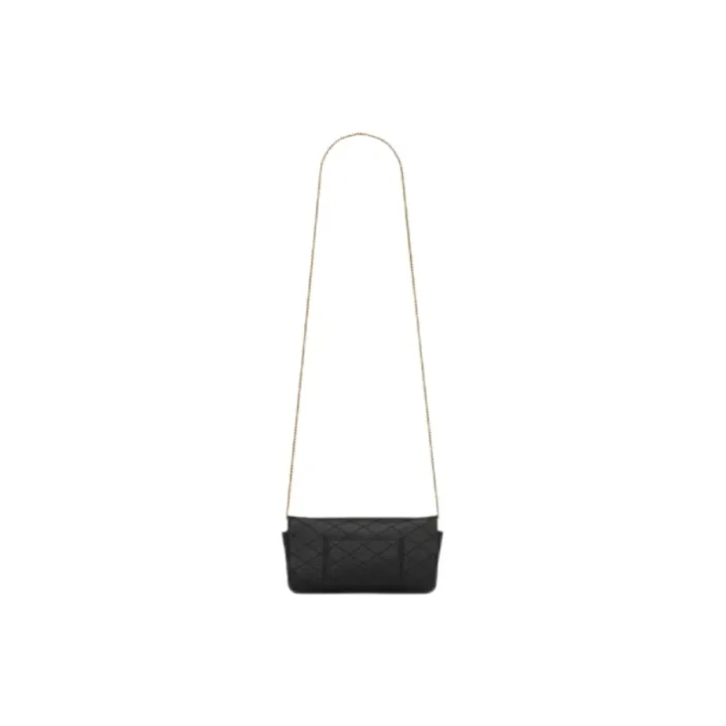 SAINT LAURENT GABY Sheepskin One Shoulder Crossbody Cell Phone Pouch Regular Women's Black-4