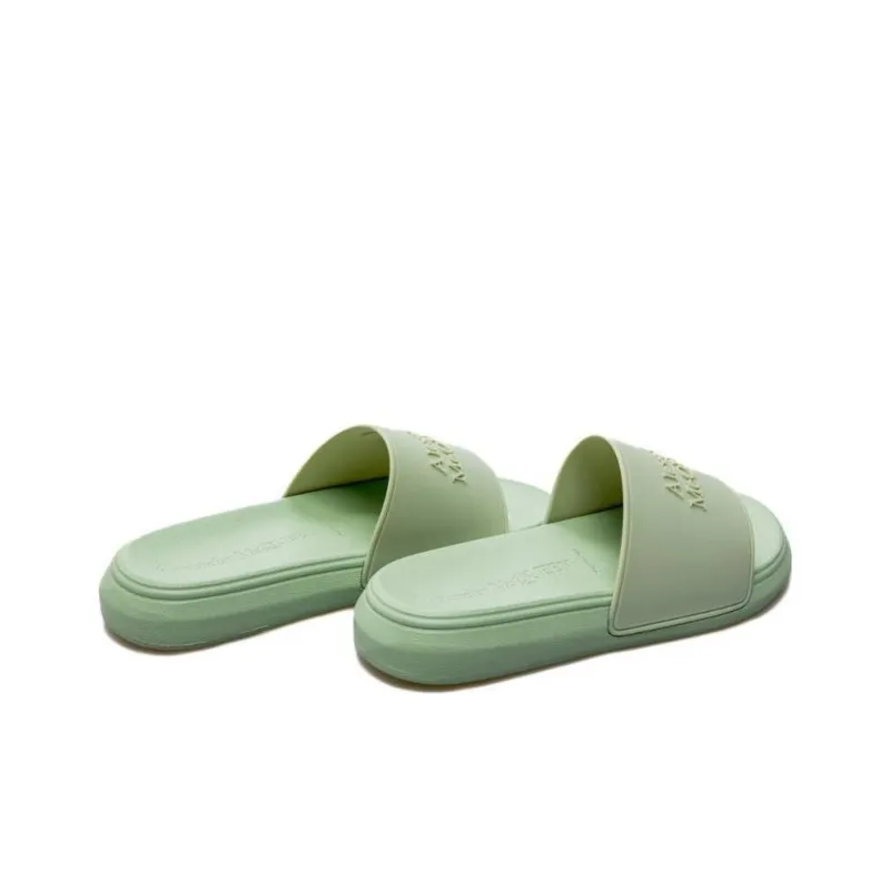 Alexander McQueen Logo Slides Green Women's-2