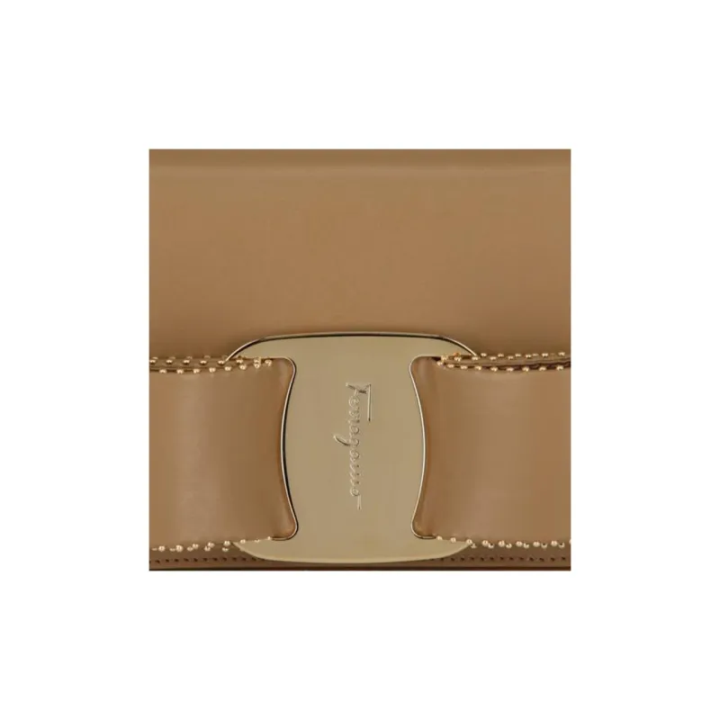 Ferragamo Mini Vara Bow Crossbody Camel-4