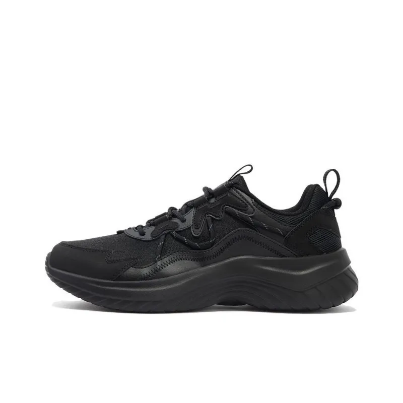 361° Cushioning Breathable Lightweight Rebound Low Top Running Shoes Men's Black-0