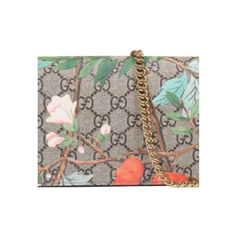 GUCCI Canvas With Leather Chain Bag, Crossbody Bag, Shoulder Bag Women's Ebony-3