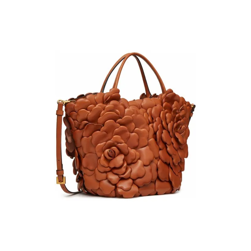 Valentino GARAVANIAtelier Calfskin Bucket Bag, Shoulder Bag, Crossbody Bag, Handbag Women's Brown-2