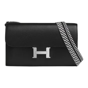 HERMES Constance Evergrain Calfskin Shoulder Bag Crossbody Bag Women's Black