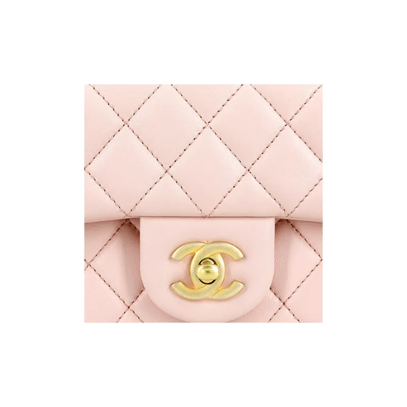 CHANEL Classic Flap CF Sheepskin Chain Bag, Flap Bag, Shoulder Bag, Crossbody Bag Mini Women's Light Pink-4