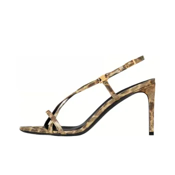 CELINE Triomphe Strap Sandals 8.5cm Women's Gold Black