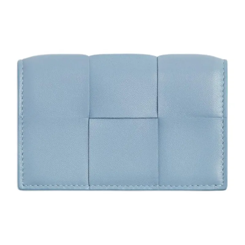 Bottega Veneta Intrecciato Sheepskin Wallet Women's Light Blue-1