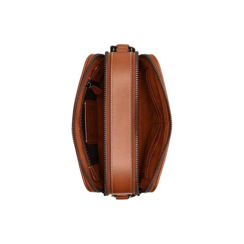 COACH Charter Jacquard Calfskin Camera Bag, Shoulder Bag, Crossbody Bag Medium Size Men's Brown-3