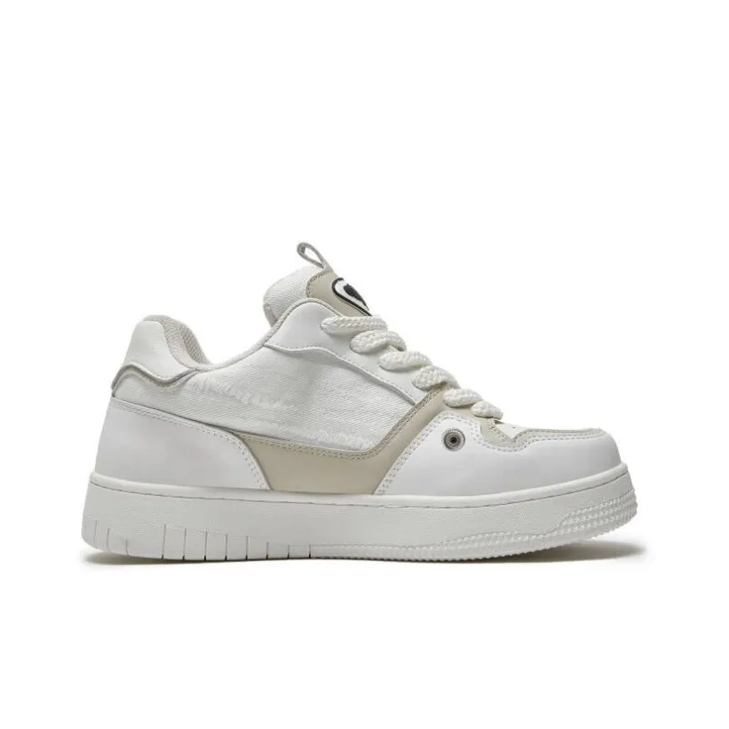 WONSURETO Anti-Slip Wear-Resistant Breathable Moisture-Wicking Low-Top Skateboard Shoes Unisex Ecru-1