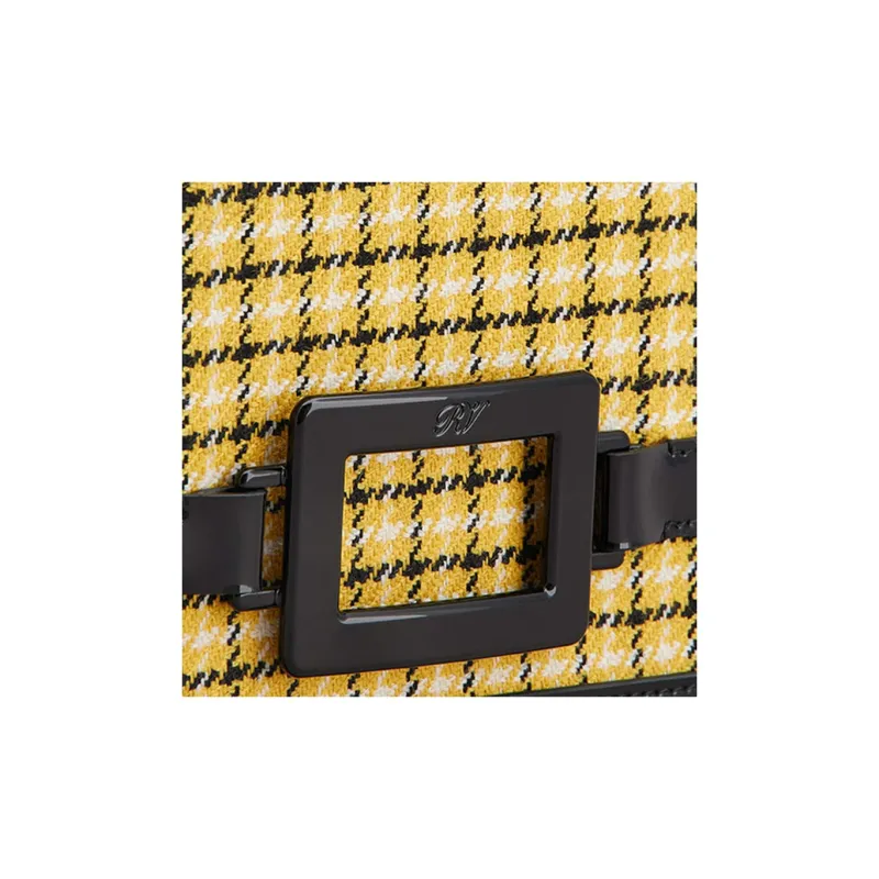 Roger Vivier Checked Foldover Top Clutch Bag-5