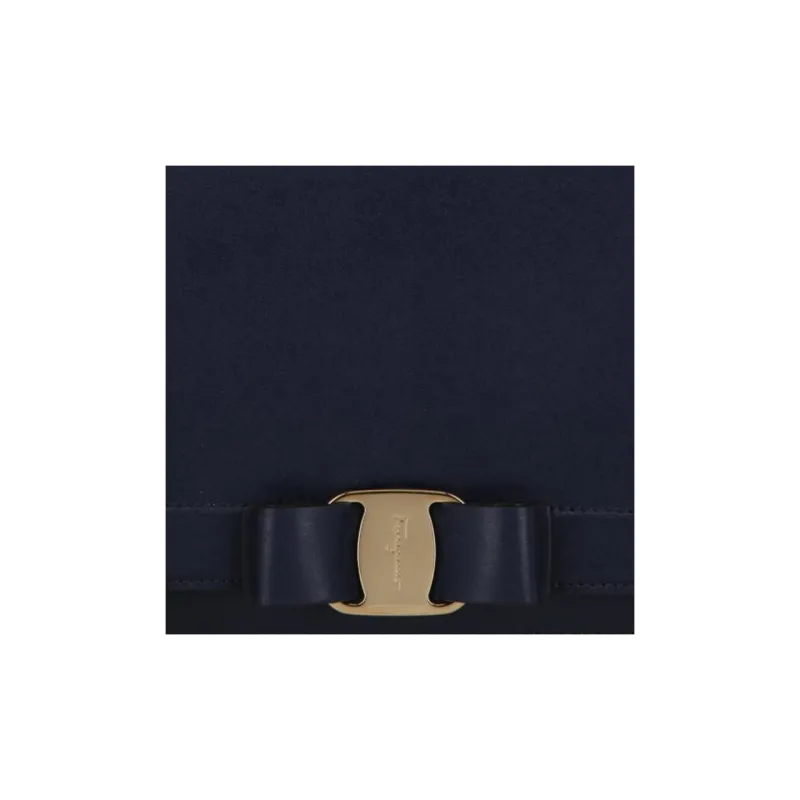 FERRAGAMO Vara Leather Shoulder Bag Crossbody Bag Women's Marine Blue-4