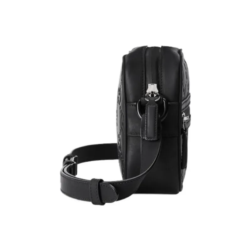 GUCCI Rubber Leather Shoulder Bag, Crossbody Bag Mini Men's Black-2