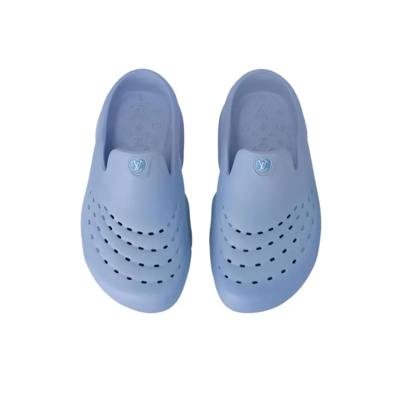 LOUIS VUITTON Shark Clogs Men's Blue-4