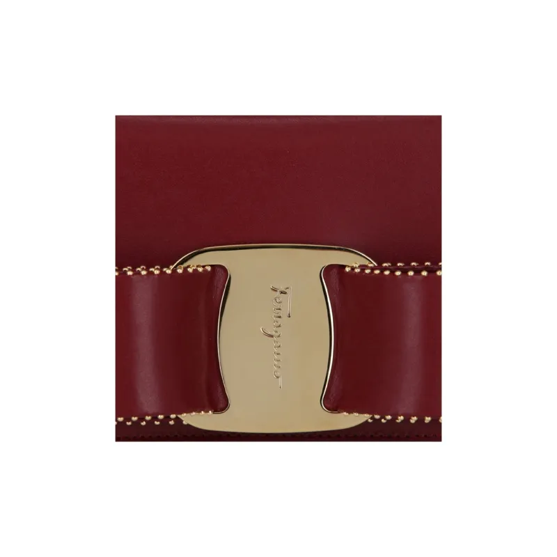 FERRAGAMO Vara Leather Shoulder Bag, Crossbody Bag Mini Women's Rouge Red-3