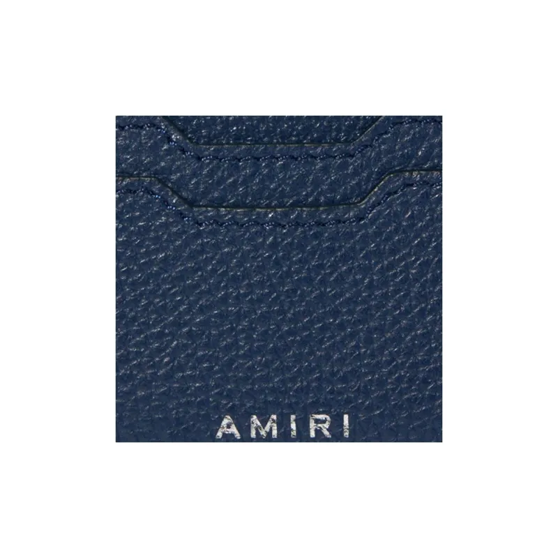 AMIRI Leather Card Holder Regular Women's Marine Blue-3
