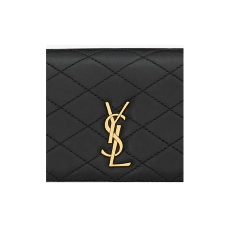 SAINT LAURENT GABY Sheepskin One Shoulder Crossbody Cell Phone Pouch Regular Women's Black-5