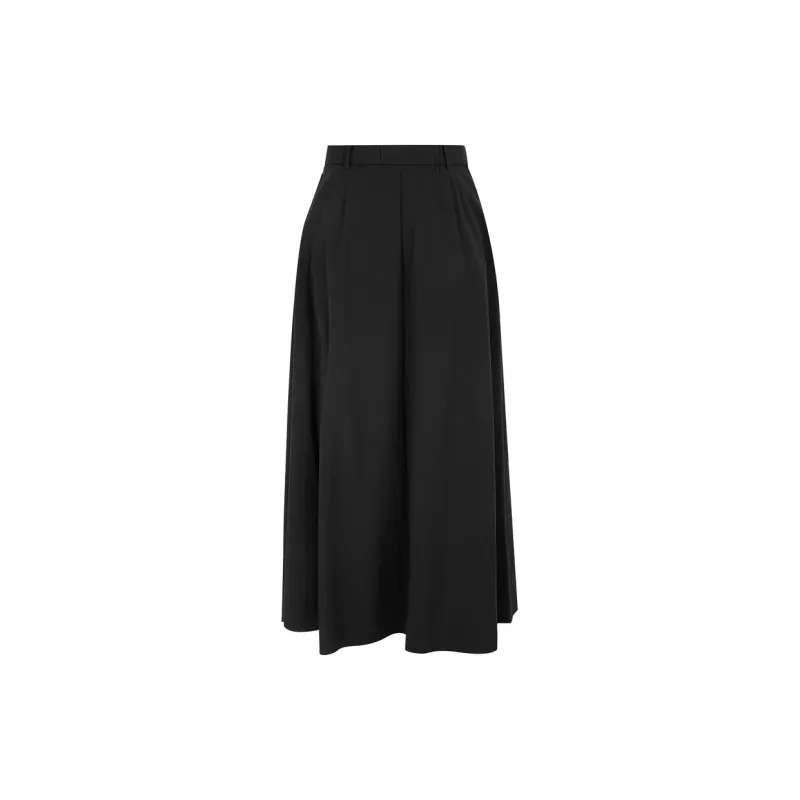 3COLOUR Casual Long Skirt Women's Classic Black-1