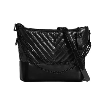 CHANEL Gabrielle Cow Leather Hobo Bag Crossbody Bag, Shoulder Bag Women's Black