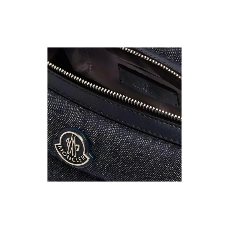 Moncler Denim Crossbody Bag Women's Blue-4