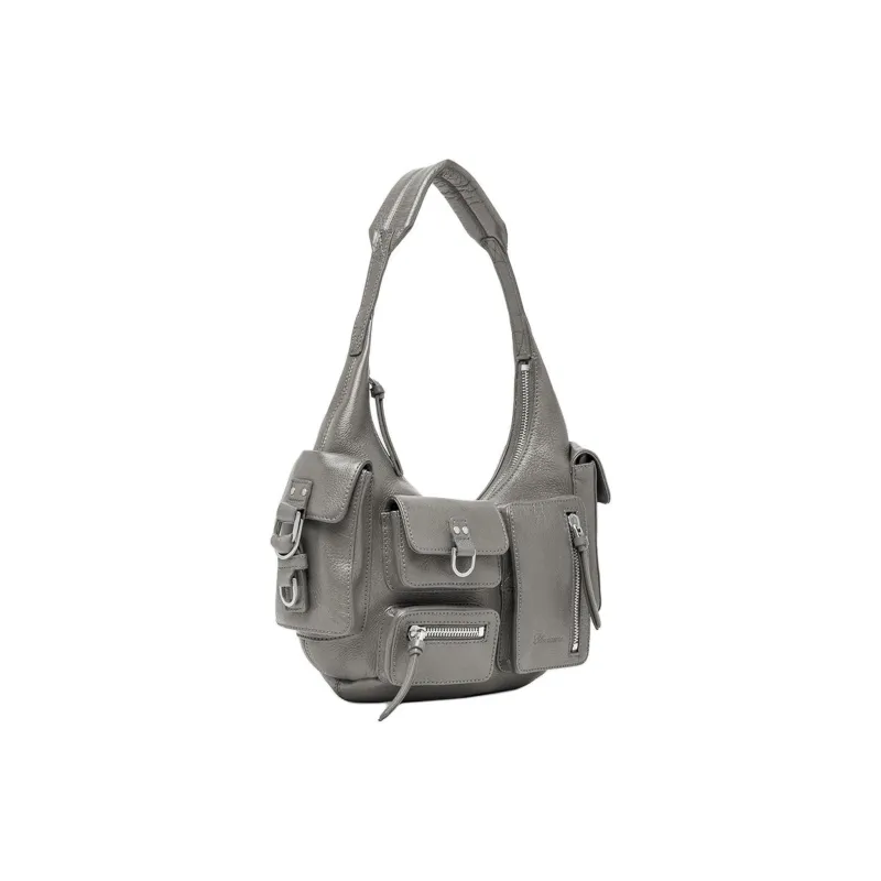 Blumarine Leather Handbag Shoulder Bag Small Size Women's Gray-1
