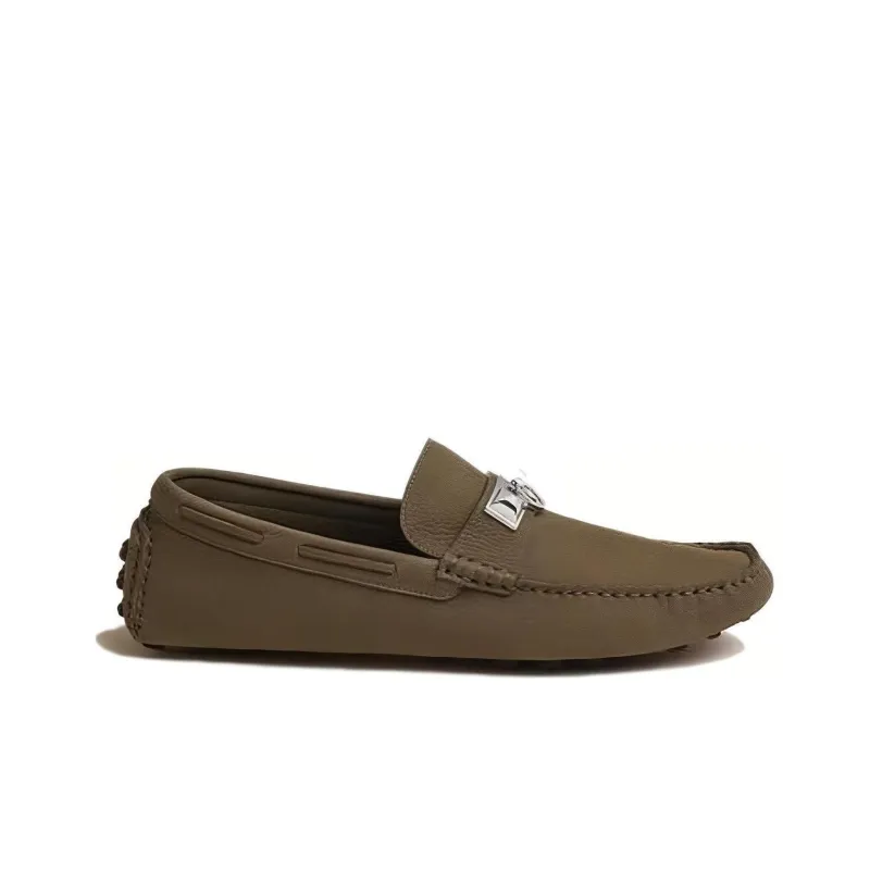 HERMES Irving Loafers Men's Army Green-1