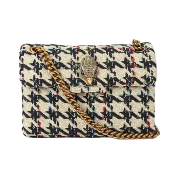 Kurt Geiger London Tweed Fabric Shoulder Bag Crossbody Bag Mini Women's Beige & Black