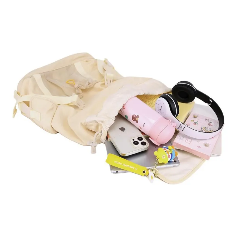 NOXXON Nylon Backpack Large Size Women's Custard-4