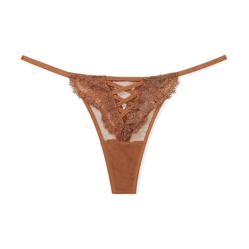 Victoria's Secret DREAM ANGELS Boho Floral Thong Panty/Brown Underpants Men's 1 Pack Brown