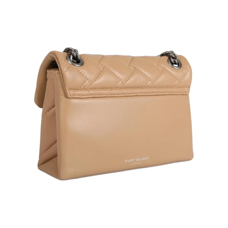 Kurt Geiger London Kensington Lambskin With Sheepskin Shoulder Bag, Crossbody Bag Mini Women's Camel-3