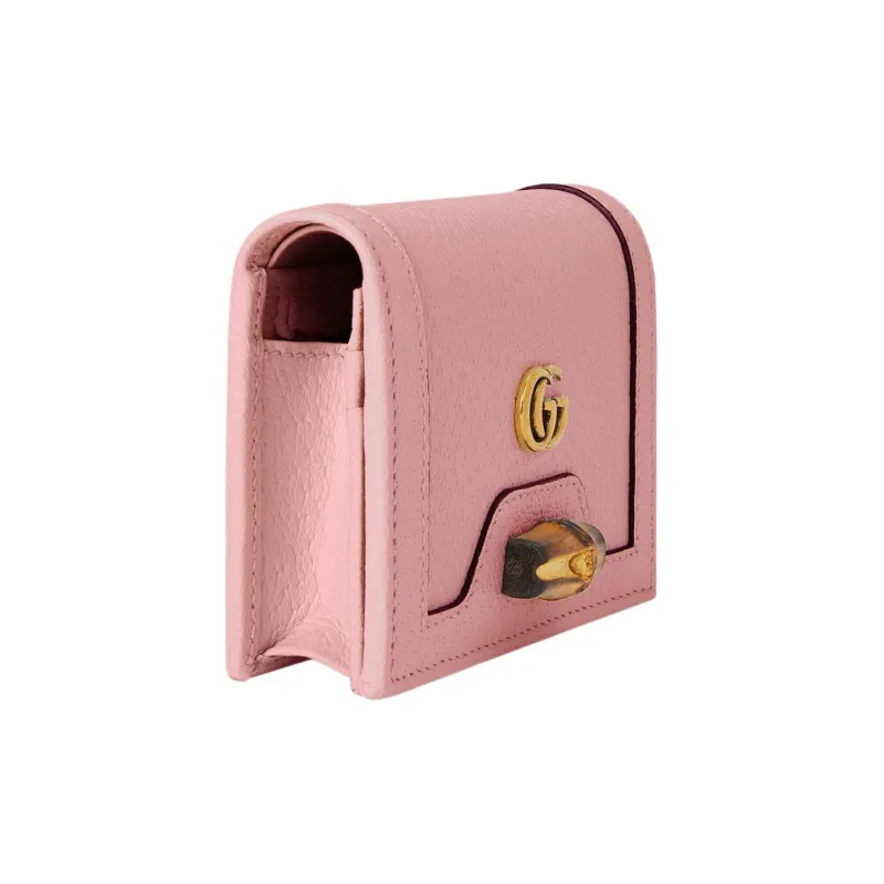 GUCCI Leather Wallets Card Holders Regular Women's Light Pink-1