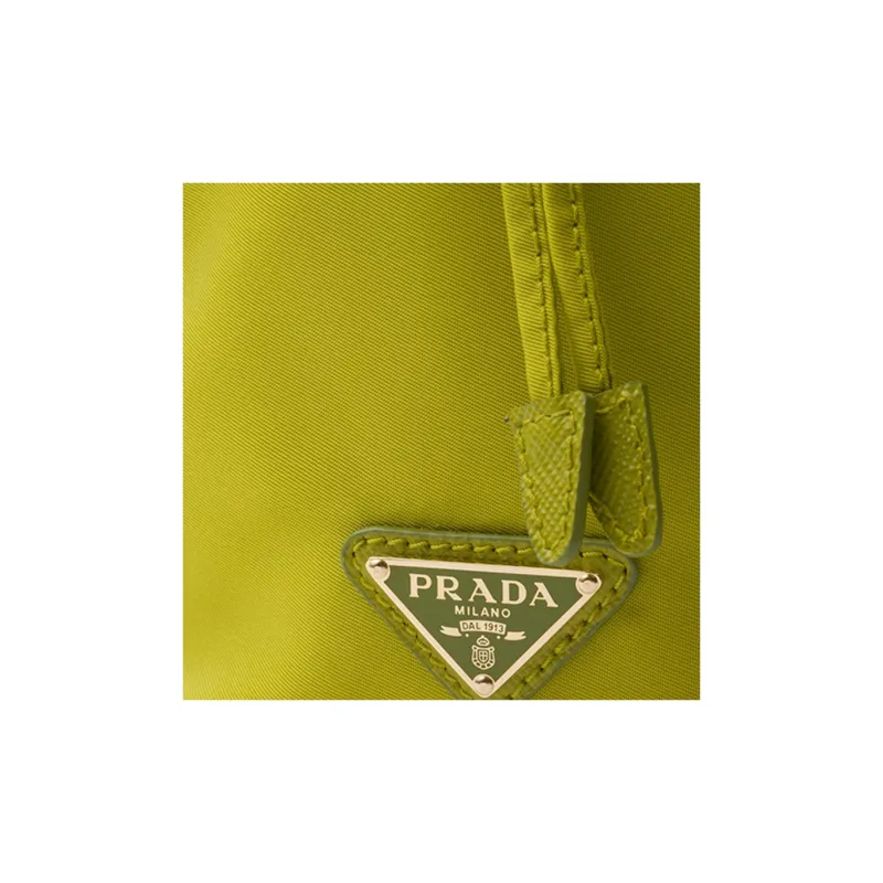 PRADA Re-Nylon Fabric With Leather Bucket Bags Shoulder Bag Crossbody Bag Handbag Mini Women's Lotus Green-4