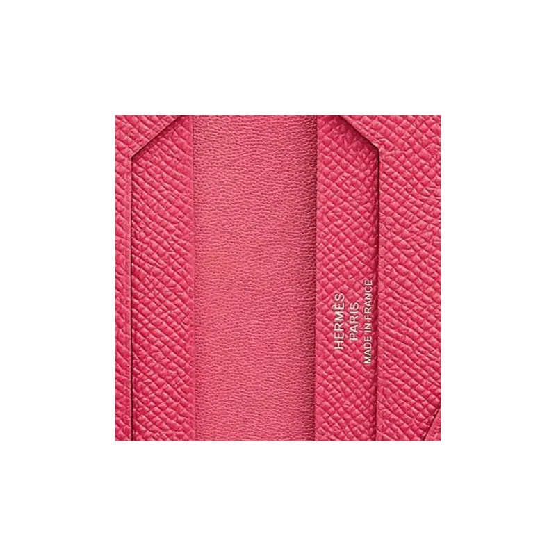 HERMES Bearn Epsom Calfskin Wallet Women's 8W Rose Azalea New Lip Balm Powder-2