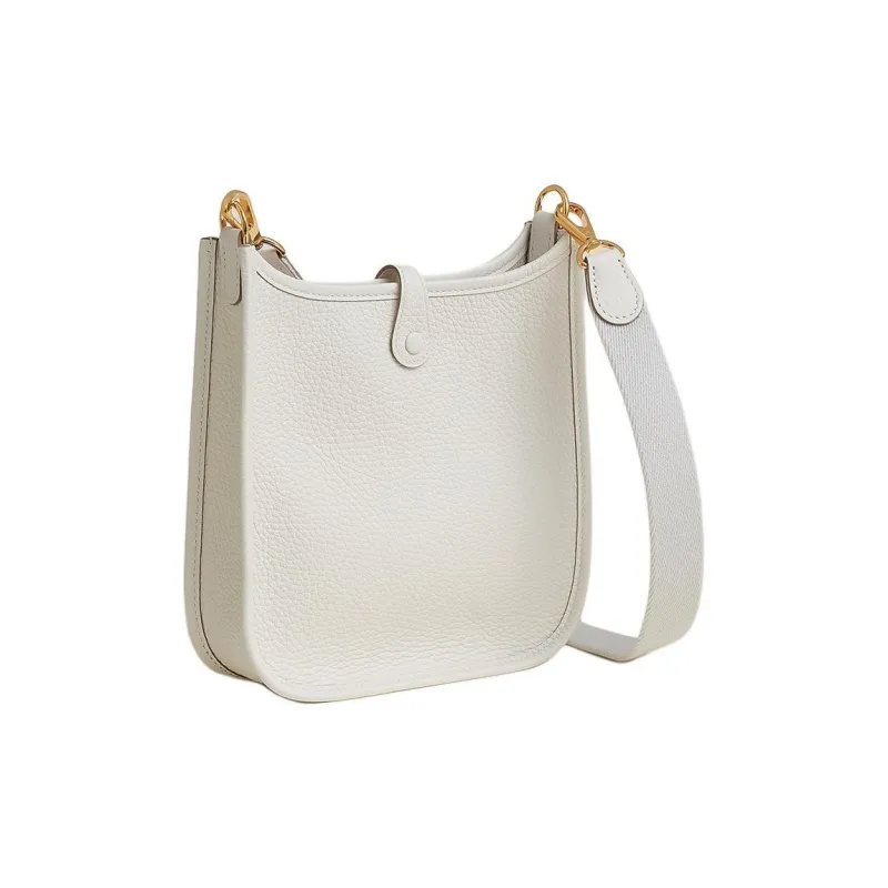 HERMES Evelyne Clemence Calfskin Shoulder Bag Crossbody Bag Mini Women's Cream Gray-2