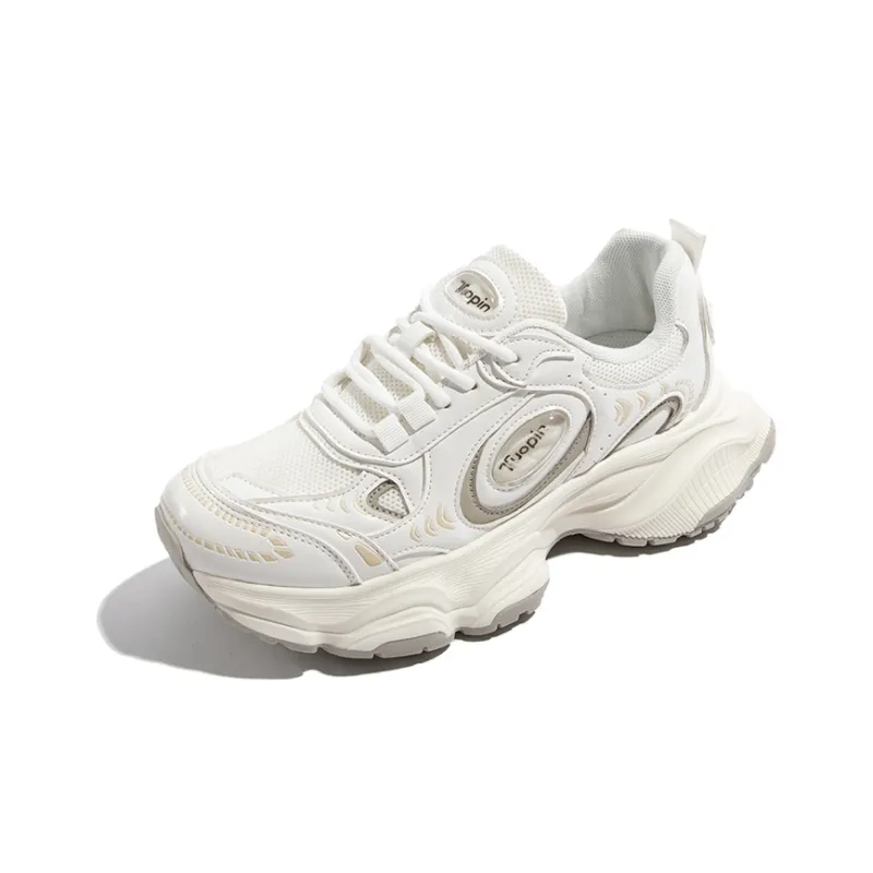 TUOPIN Futuristic Vintage Anti-Slip Wear-Resistant Low-Top Casual Shoes Silver Black-35