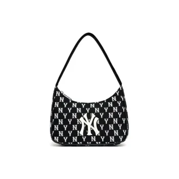 MLB New York Yankees Monogram Jacquard Hobo Bag Black