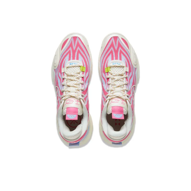 LiNing All City 12 Cushioning Anti Slip Wear Resistant Breathability Low Top Basketball Shoes Men's Pink Blue-4