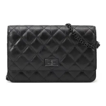 CHANEL 2.55WOC Leather Crossbody Bag Regular Women's Black