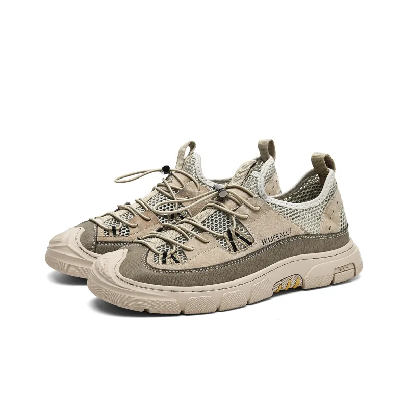HLA Casual Shoes Men Low Top Sand/Black-8