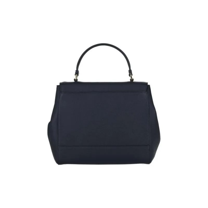FERRAGAMO Vara Pebbled Leather Handbag Shoulder Bag Crossbody Bag Women's Marine Blue-3