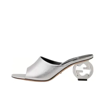 GUCCI Slide Slippers Women's Silver